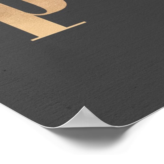 Joy Love Peace | Gouden Elegante Minimalistische K Poster (Hoek)