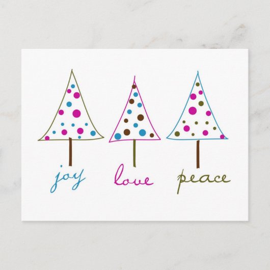 Joy, Love, Peace Holiday Briefkaart (Voorkant)
