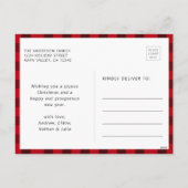 JOY LOVE PEACE Kerstmis Funny Foto Red Feestdagenkaart (Achterkant)