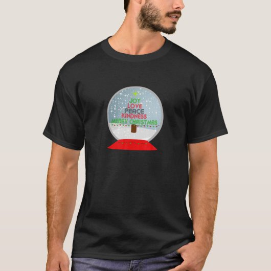 Joy, Love Peace Kindness Tree, kerstboom, Sno T-shirt (Voorkant)
