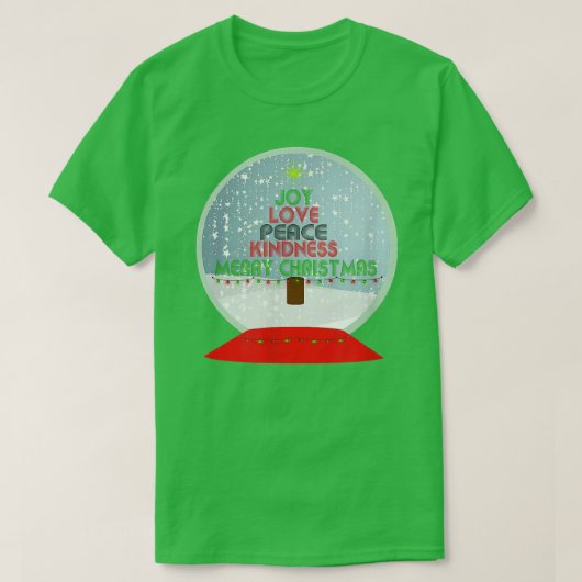 Joy, Love Peace Kindness tree, kerstboom, Sno T-shirt (Design voorkant)
