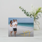 Joy Love Peace Large Fotokerstbriefje Gold Folie Feestdagen Briefkaart (Staand Voorkant)