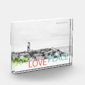 Joy Love Peace Minimalist Holiday Photo Block Fotoblokken (Links)