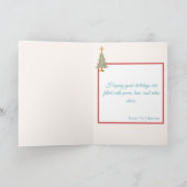 Joy Love Peace Mint Retro Kerstboom Pastel Kaart (Binnen)