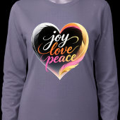 Joy Love Peace Neon Heart Script T-shirt