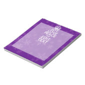 Joy Love Peace Paarse Jouw tekst Keep Calm Notitieblok (Linkerzijde)