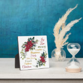 Joy Love Peace Poinsettia Kerstmis Fotoplaat (Insitu)