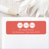 Joy Love Peace | Retouradreslabel Etiket (Insitu)