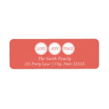 Joy Love Peace | Retouradreslabel