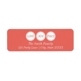 Joy Love Peace | Retouradreslabel Etiket