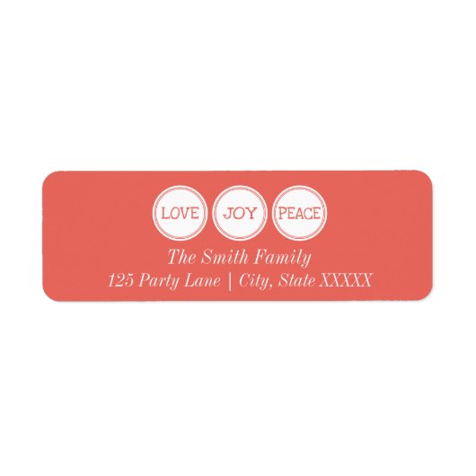 Joy Love Peace | Retouradreslabel Etiket (Voorkant)