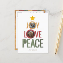 Joy Love Peace Rustic Fotokerstboom