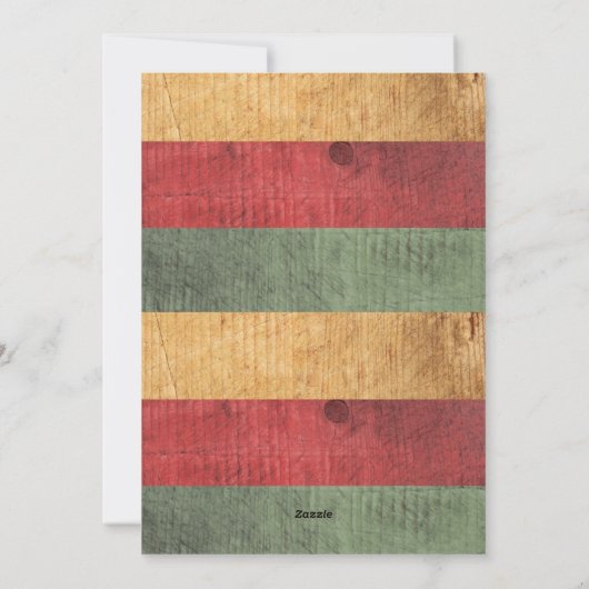 Joy Love Peace Rustic Fotokerstboom Feestdagenkaart (Achterkant)