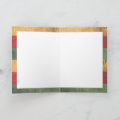 Joy Love Peace Rustic Fotokerstboomfeestdag Feestdagen Kaart (Binnen)