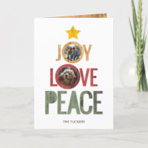 Joy Love Peace Rustic Fotokerstboomfeestdag