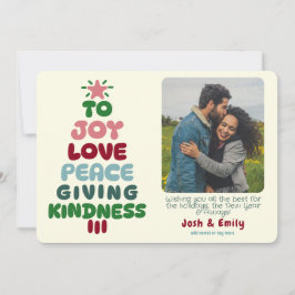 Joy Love Peace Tree Foto Feestdagenkaart