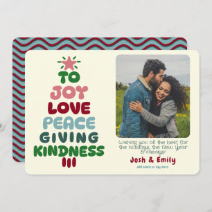 Joy Love Peace Tree Foto Feestdagenkaart