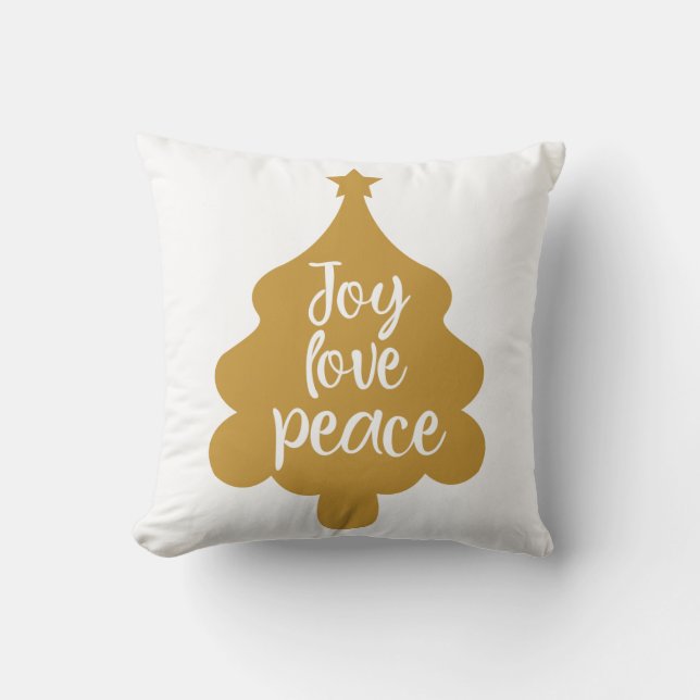 Joy Love Peace Tree Kussen (Voorkant)
