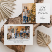 Joy Love Peace Typography Landscape Christmas Feestdagenkaart