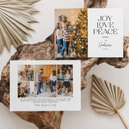 Joy Love Peace Typography Landscape Christmas Feestdagenkaart