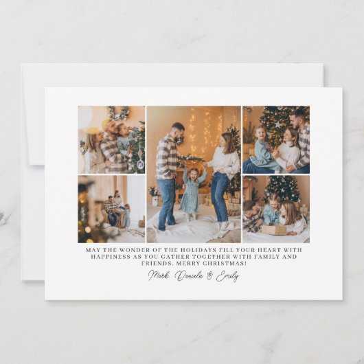 Joy Love Peace Typography Landscape Christmas Feestdagenkaart (Achterkant)