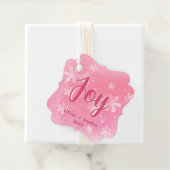 Joy Love Pink Snowflakes Kerstvakantie Bedankjes Labels (In situ)