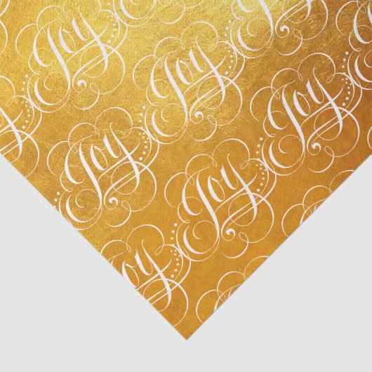 Joy - Luxurious Christmas Gold Faux Foil Tissuepapier (Detail)