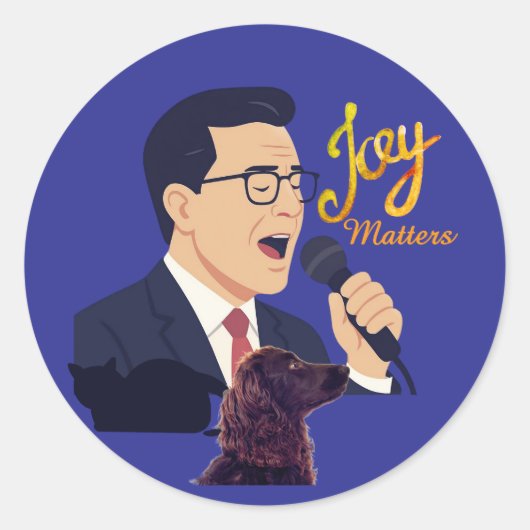 Joy Matters Stephen Colbert Zingt Met Benny Meme Ronde Sticker (Voorkant)