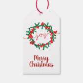 Joy & Merry Christmas Gift Label Cadeaulabel (Voorkant)