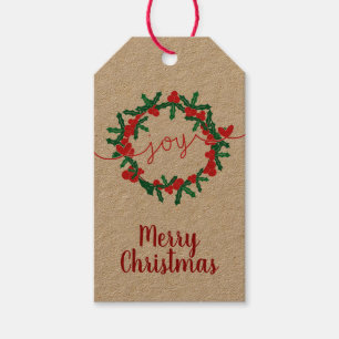 Joy & Merry Christmas Gift Label Cadeaulabel