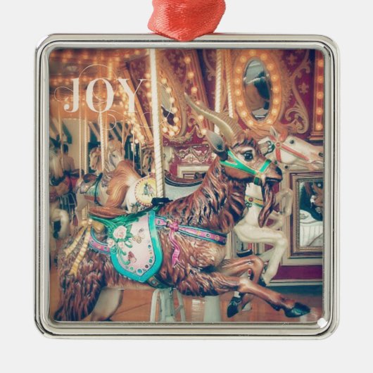 Joy Merry Goat Metalen Ornament (Voorkant)