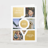 Joy Merry kerstfoto Persoonlijk Faux Gold Kaart (Voorkant)