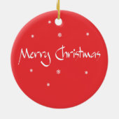 Joy - Merry Kerstround Red Ornament (Achterkant)