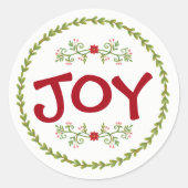 JOY met Holiday Greens Ronde Sticker (Voorkant)