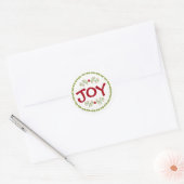 JOY met Holiday Greens Ronde Sticker (Envelop)