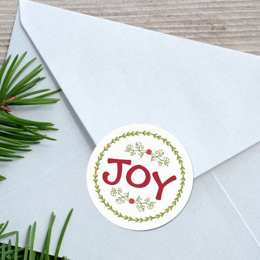 JOY met Holiday Greens Ronde Sticker