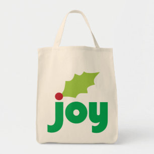Joy met Holly Leaf en Berry Organic Grocery Tas