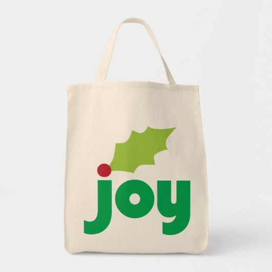 Joy met Holly Leaf en Berry Organic Grocery Tas (Voorkant)