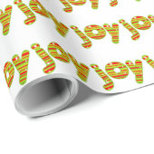 JOY met Kerstmis, rode en groene strepen Cadeaupapier (Rol Hoek)