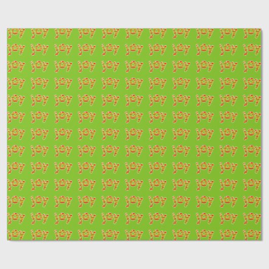 JOY met Kerstmis, rode en groene strepen Cadeaupapier (Vlak)