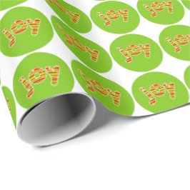JOY met Kerstmis, rode en groene strepen Cadeaupapier