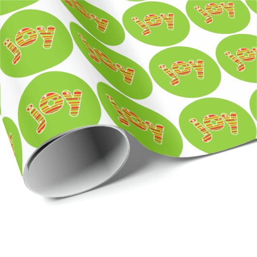 JOY met Kerstmis, rode en groene strepen Cadeaupapier (Rol Hoek)