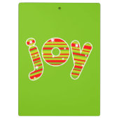 JOY met Kerstmis, rode en groene strepen Klembord (Achterkant)