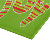 JOY met Kerstmis, rode en groene strepen Snijplank (Hoek)