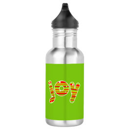JOY met Kerstmis, rode en groene strepen Waterfles