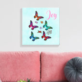 Joy met Little Butterflies Illustratie Canvas Afdruk (Insitu (Woonkamer))