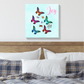 Joy met Little Butterflies Illustratie Canvas Afdruk (Insitu (Slaapkamer))