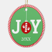 JOY met Stripe Background Chiropractic Kerstmis Keramisch Ornament (Links)