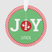 JOY met Stripe Background Chiropractic Kerstmis Ornament (voorkant)