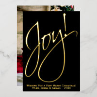 Joy! Minimale Gold- en zwarte foto met Kerstmis